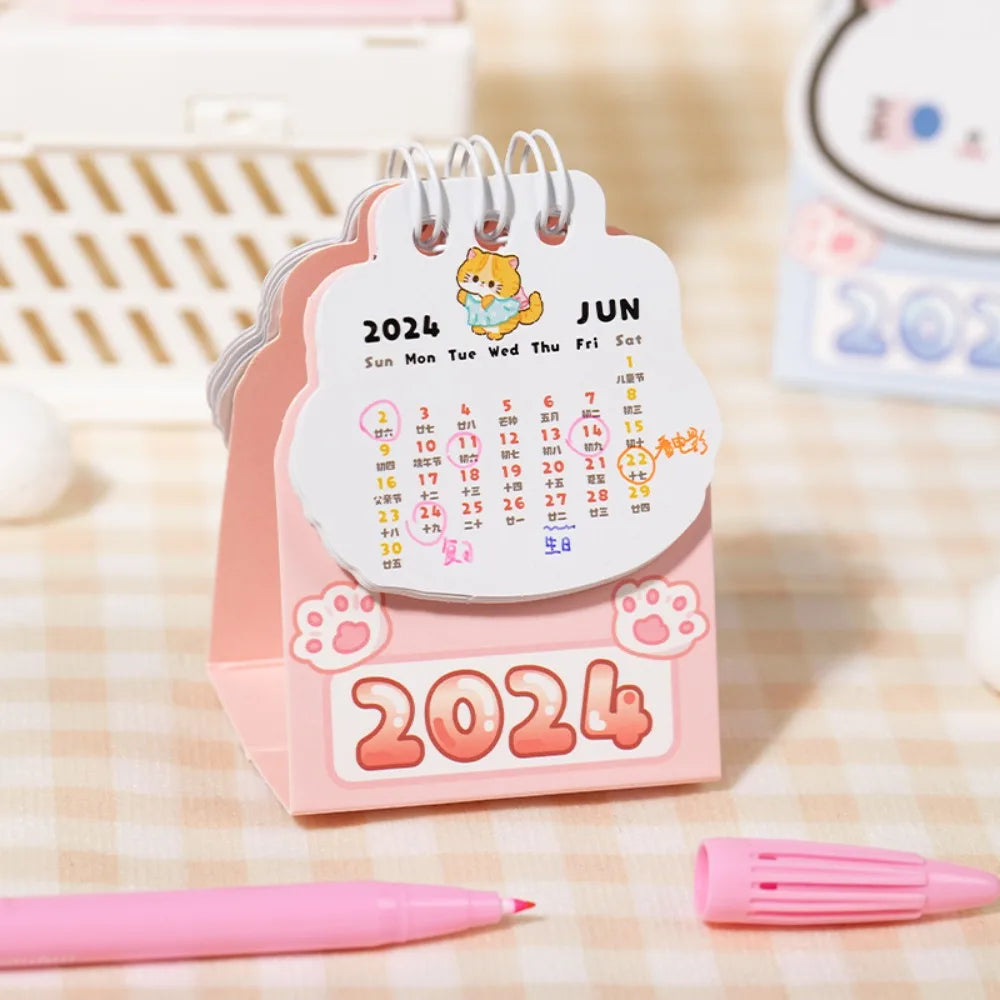 Calendrier de bureau pour chats 2024