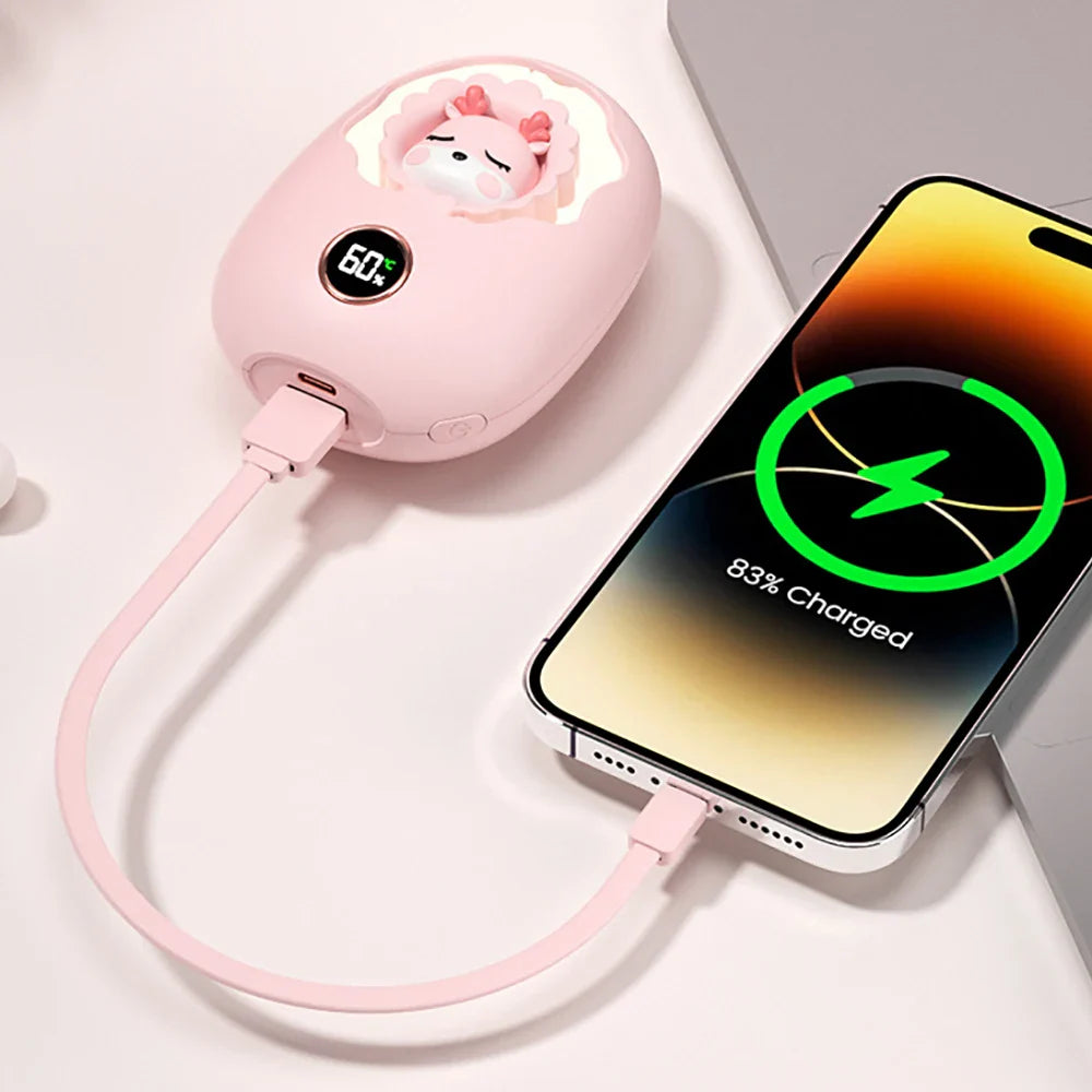 Chauffe-mains et batterie externe en forme d'animal mignon