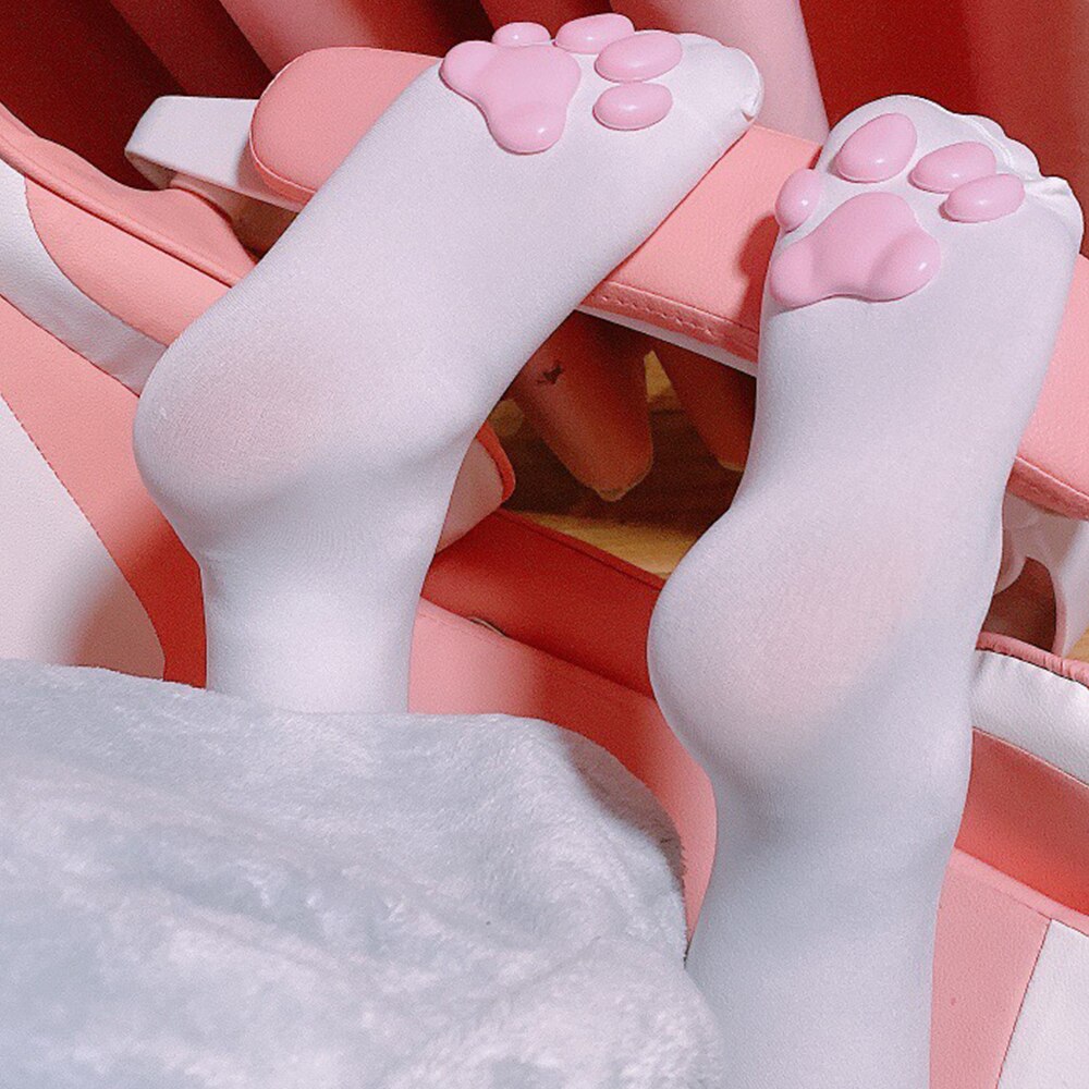 Thigh High Cat Paw Stockings & Warm Warmers