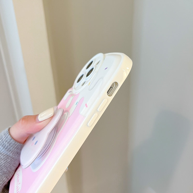 Coque iPhone lapin en glace à la fraise