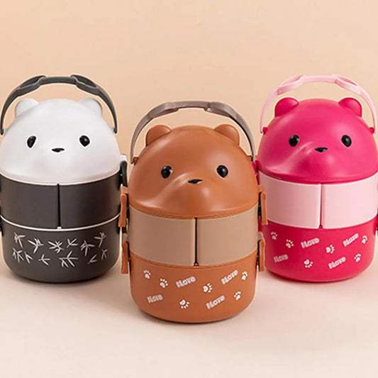 Boîte à bento empilable en forme d'ours