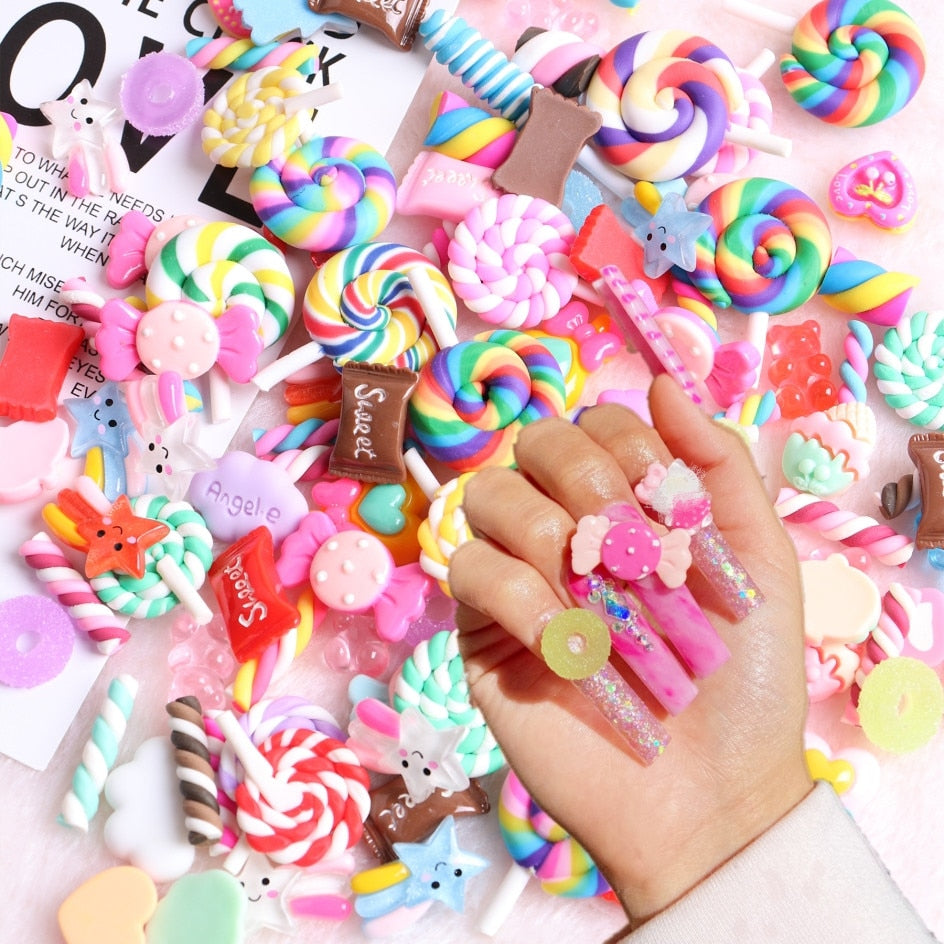 Breloques pour ongles en forme de bonbons