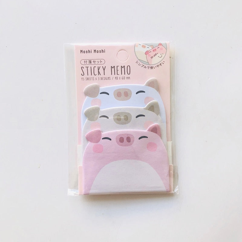 Notes autocollantes d'animaux mignons