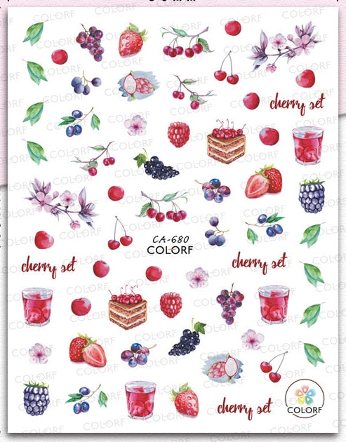 Décalcomanies Nail Art Fruits