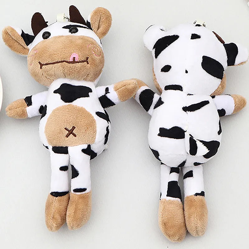 Llavero con colgante de peluche de vaca