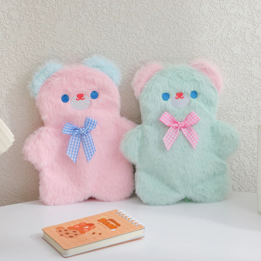 Estuche para lápices de oso de peluche en tonos pastel