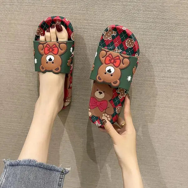 Chaussons ours en peluche