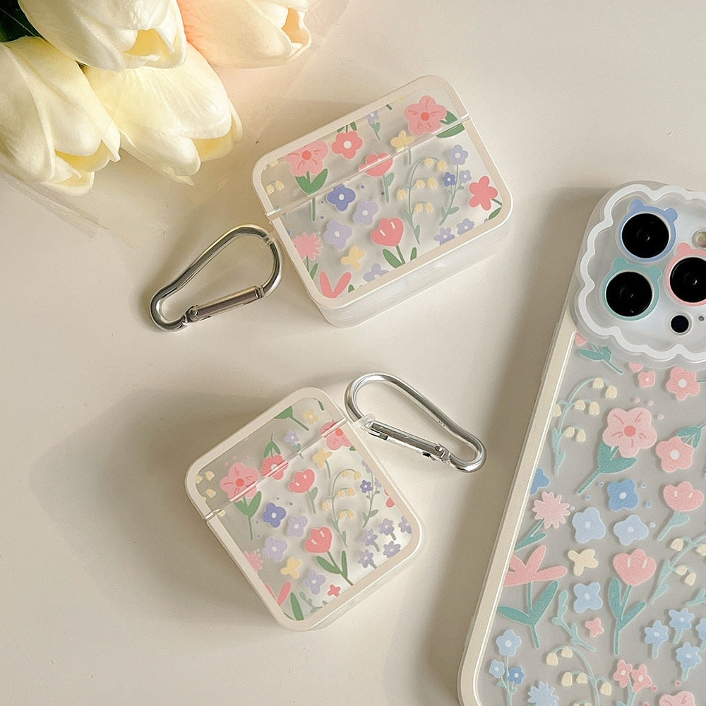Étui AirPods à fleurs pastel