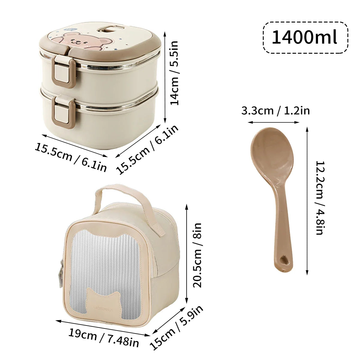 Cajas bento apilables de acero inoxidable