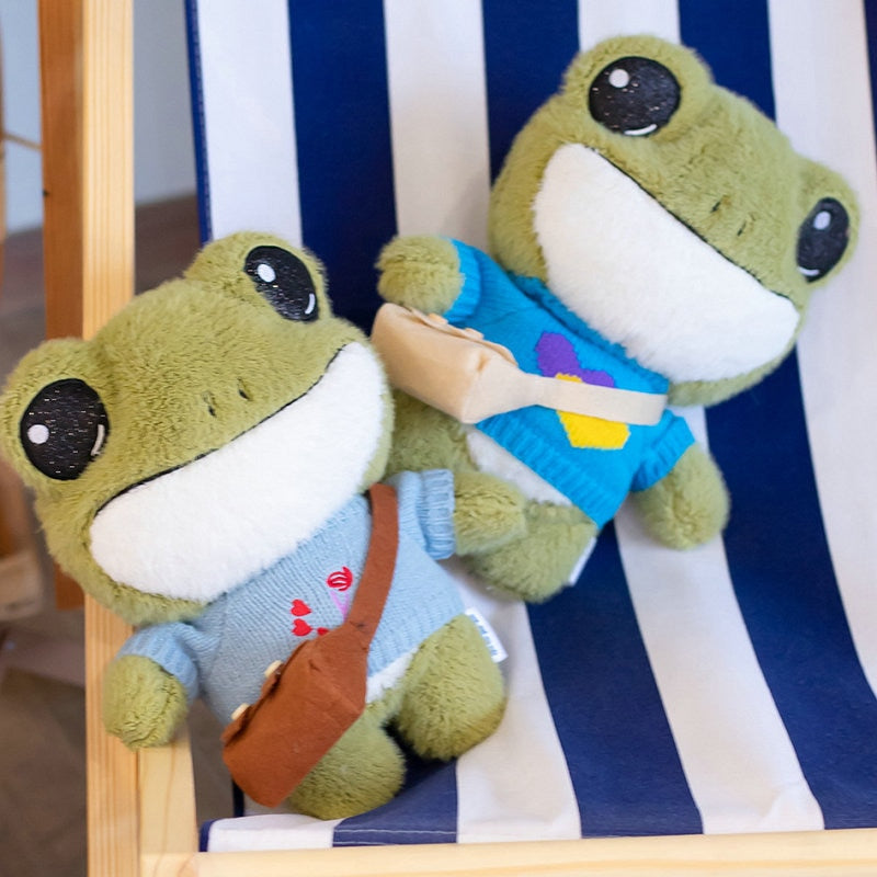 Peluches grenouilles aventureuses