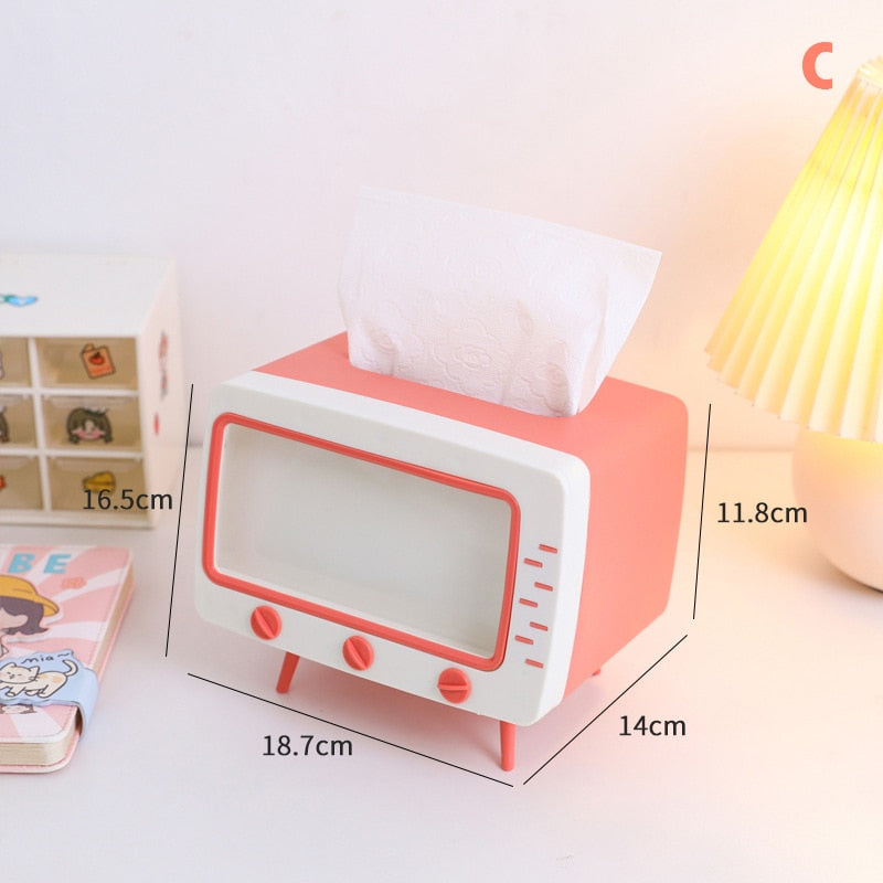 Boîte à mouchoirs et support de téléphone