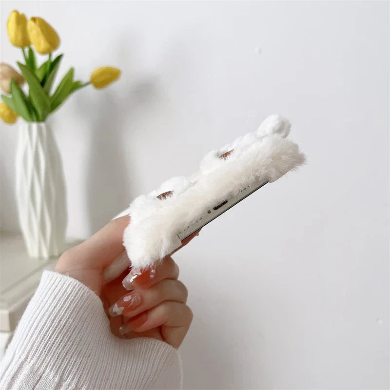 Coque iPhone en peluche douce avec ours