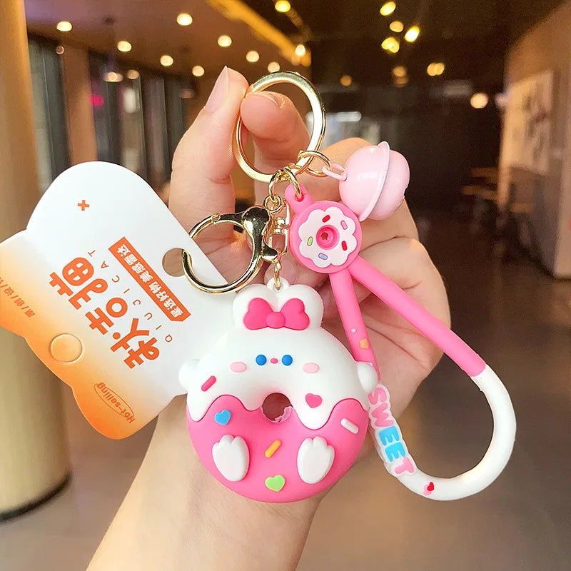 Porte-clés animaux en forme de beignet