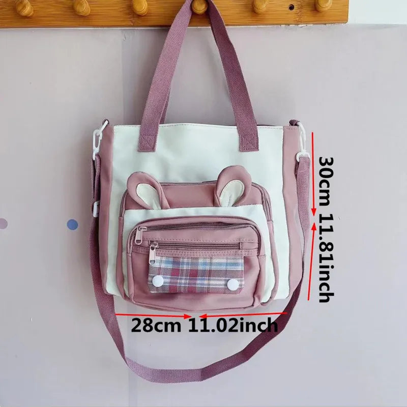 Sac fourre-tout à bandoulière avec oreilles de lapin