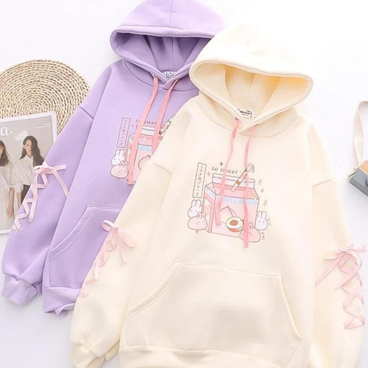 Sweat à capuche Peach Milk Bunnies