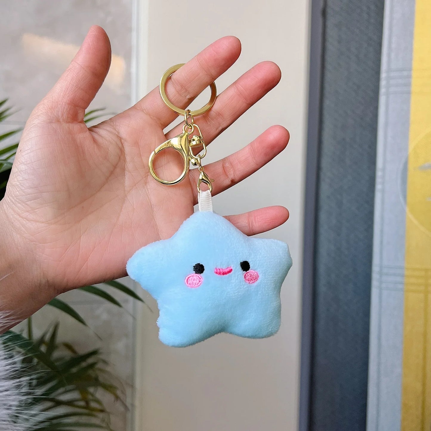 Porte-clés pendentif en peluche étoile kawaii