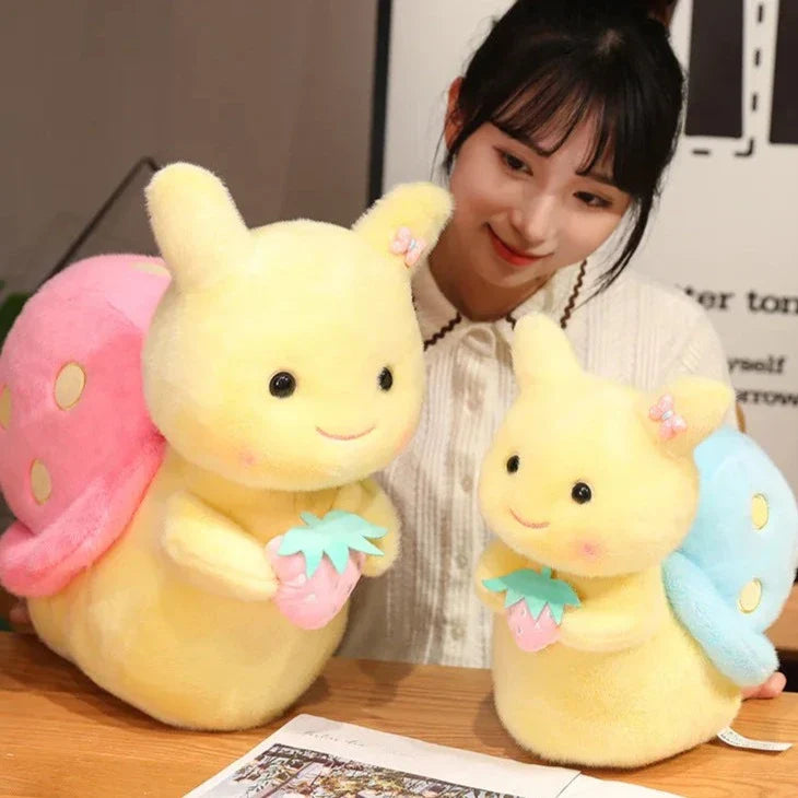 Peluches escargot fraise kawaii