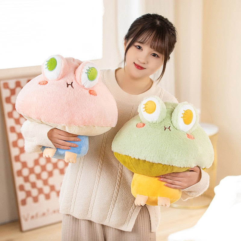 Peluches grenouilles champignons
