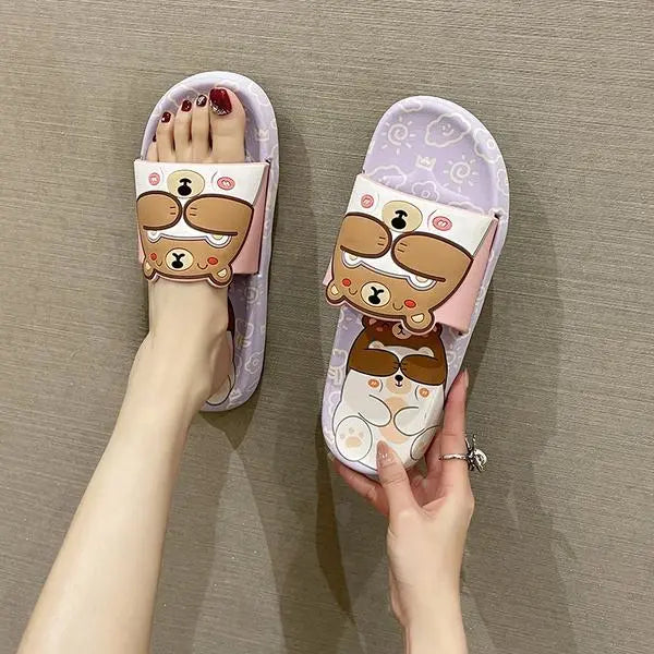 Chaussons ours en peluche
