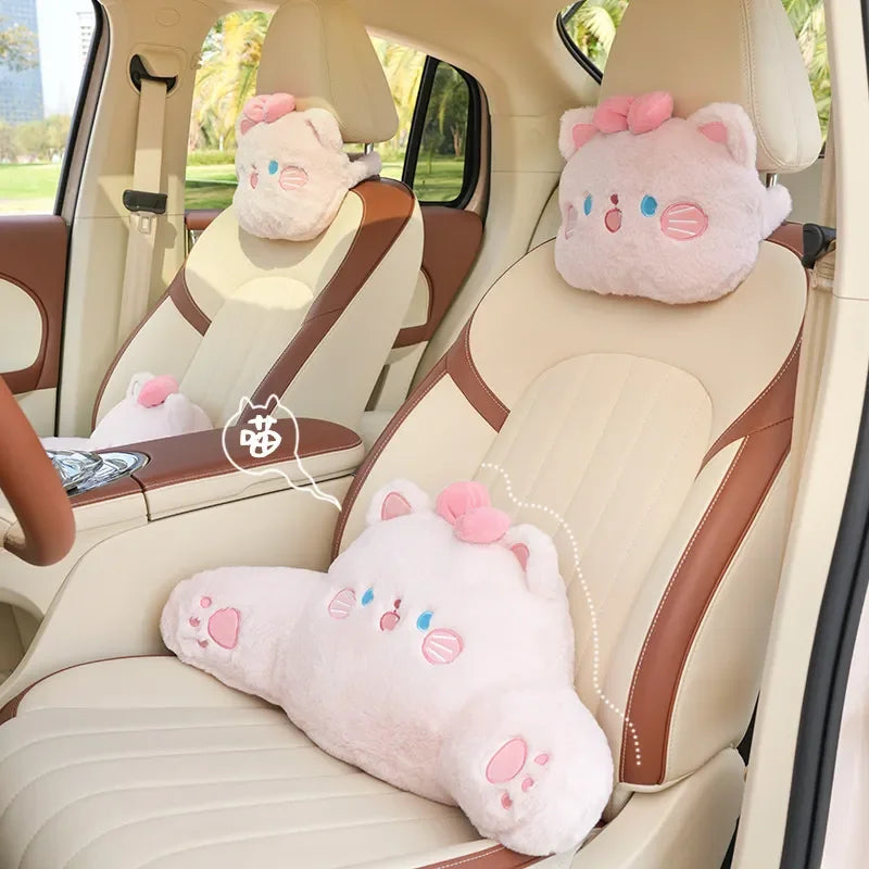 Accessoires de siège auto pour chat en peluche rose