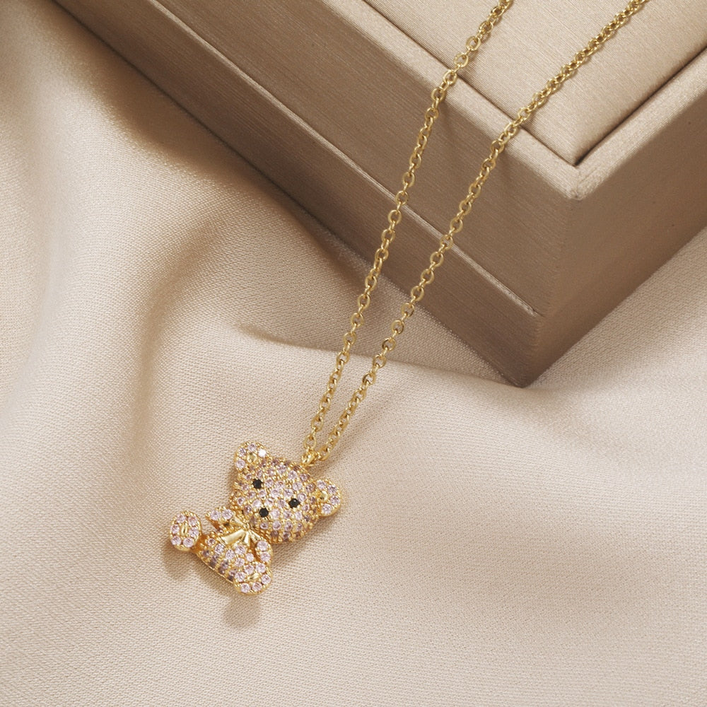 Collier pendentif ours en peluche