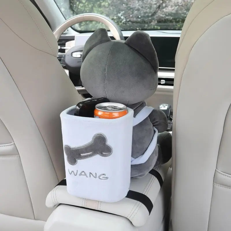 Boîte à mouchoirs et poubelle en peluche pour voiture