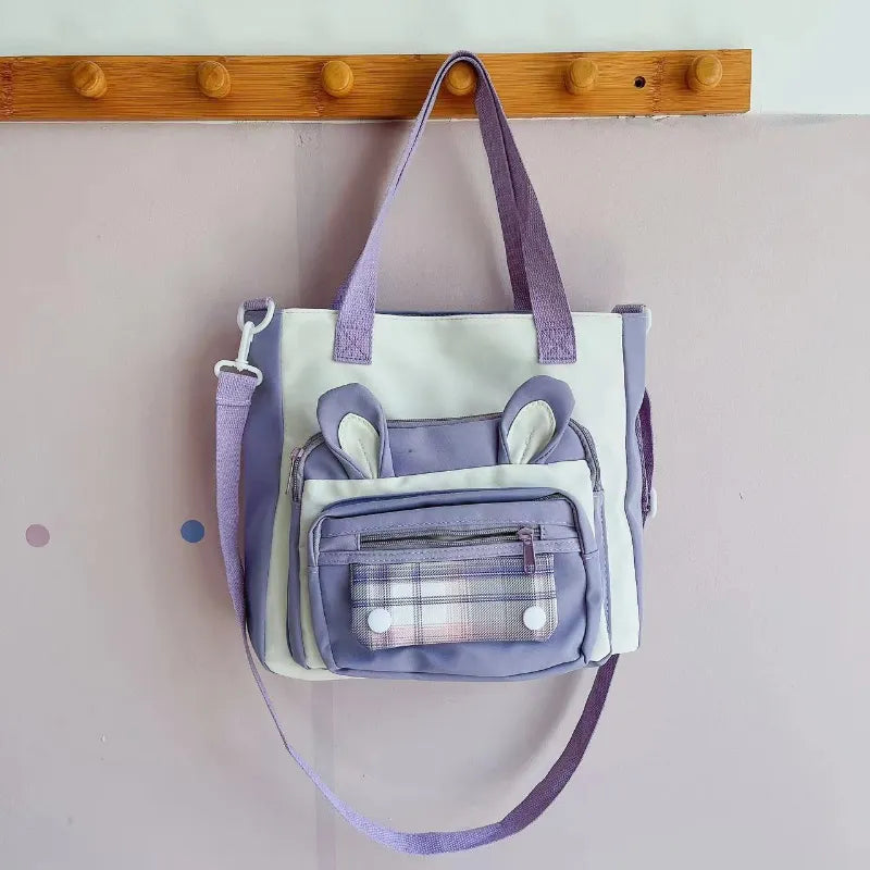 Sac fourre-tout à bandoulière avec oreilles de lapin