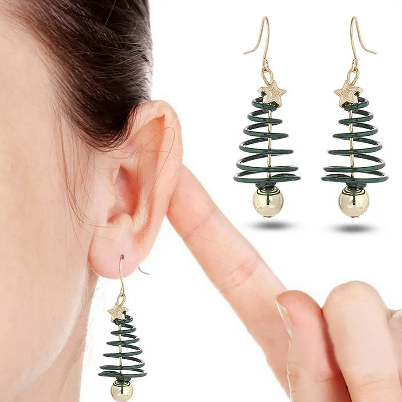 Boucles d'oreilles pendantes de Noël