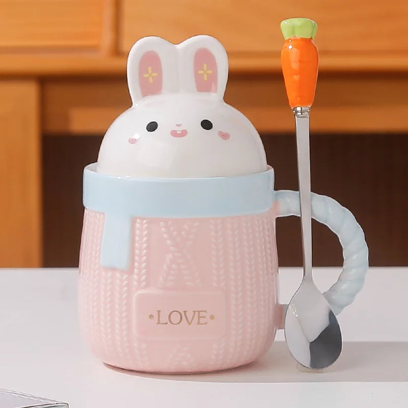 Tasses en céramique lapin pastel
