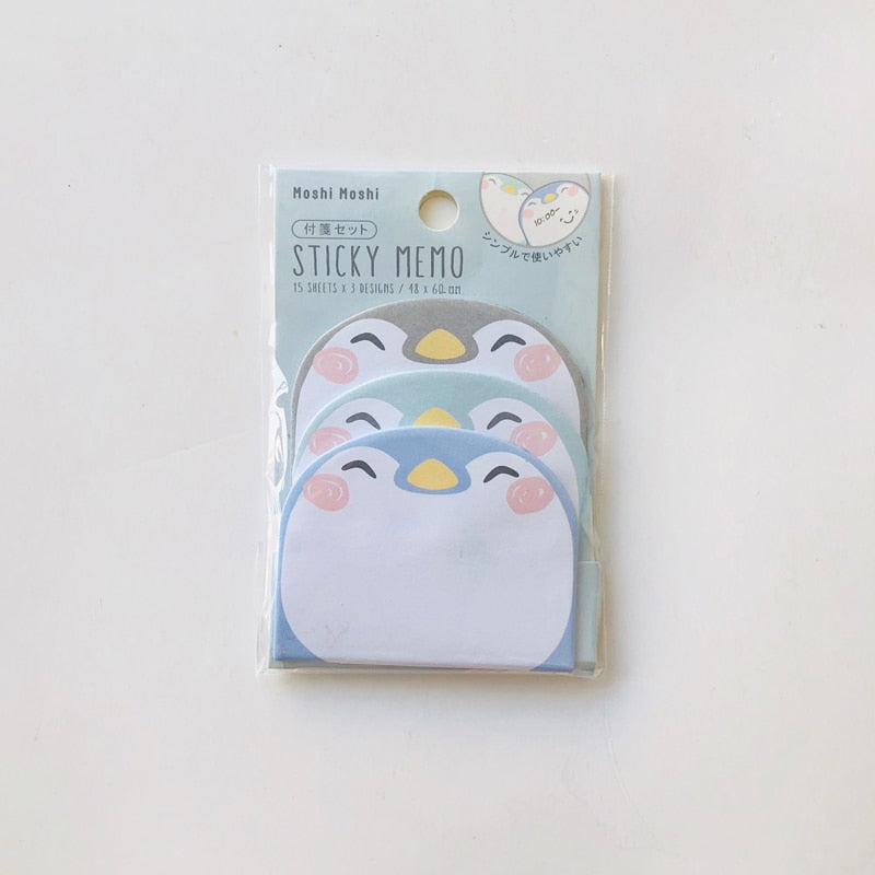 Notes autocollantes d'animaux mignons