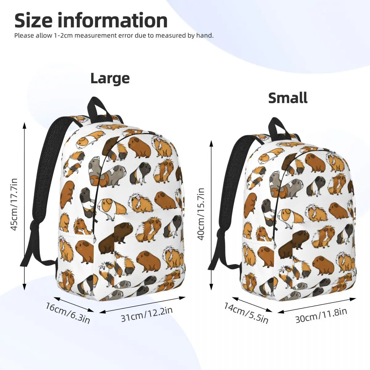 Mochila con estampado de conejillo de indias