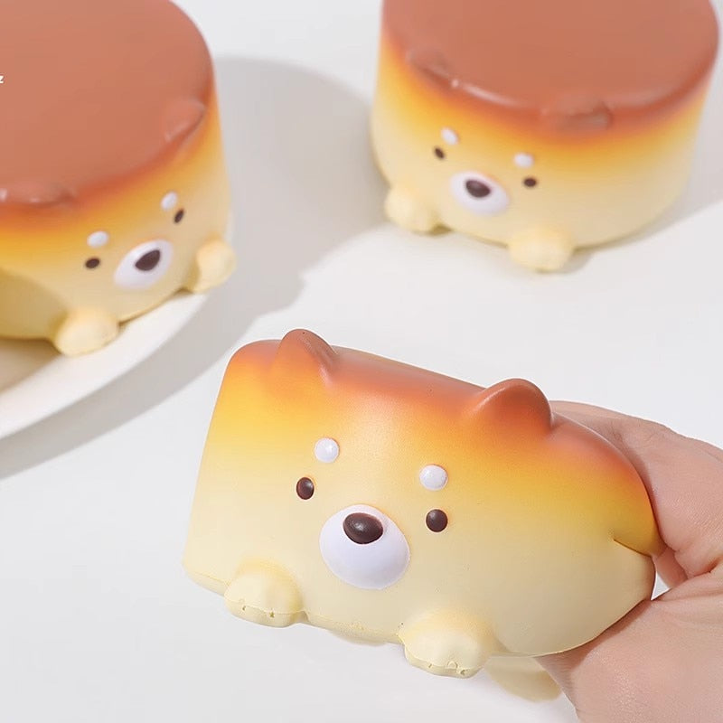 Jouet à presser pour chiot en forme de gâteau au fromage