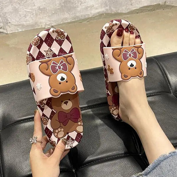 Chaussons ours en peluche