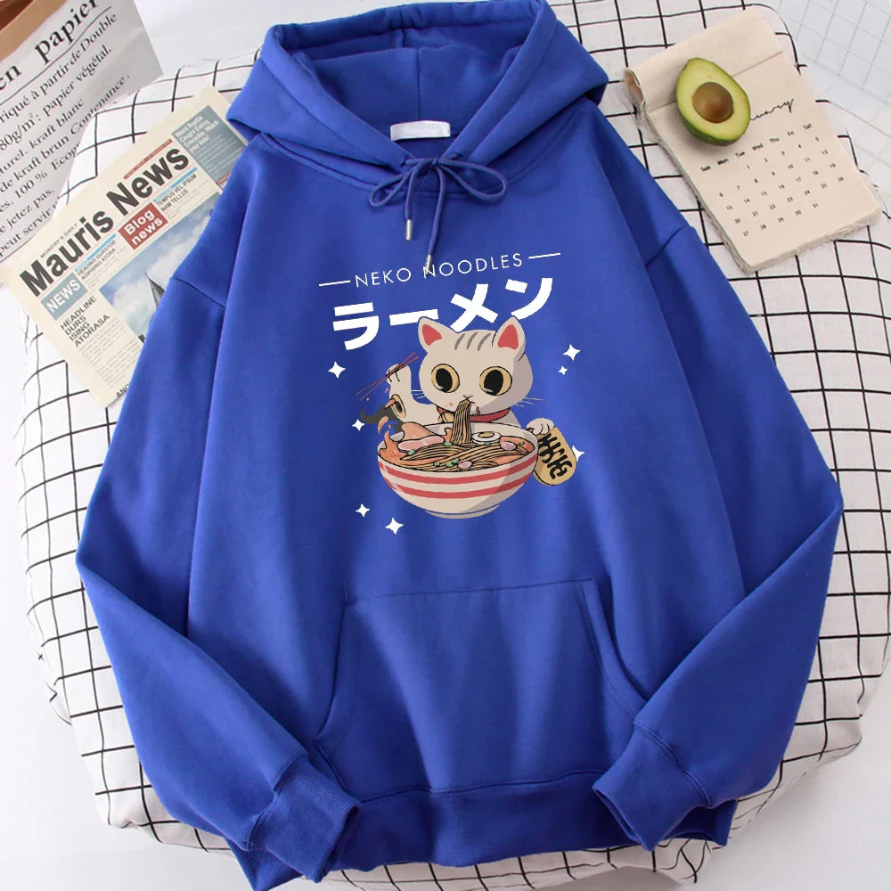 Harajuku Ramen Cat Hoodie