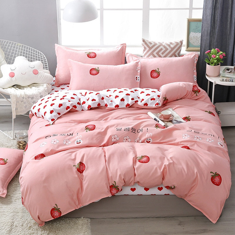 Draps de lit à la fraise