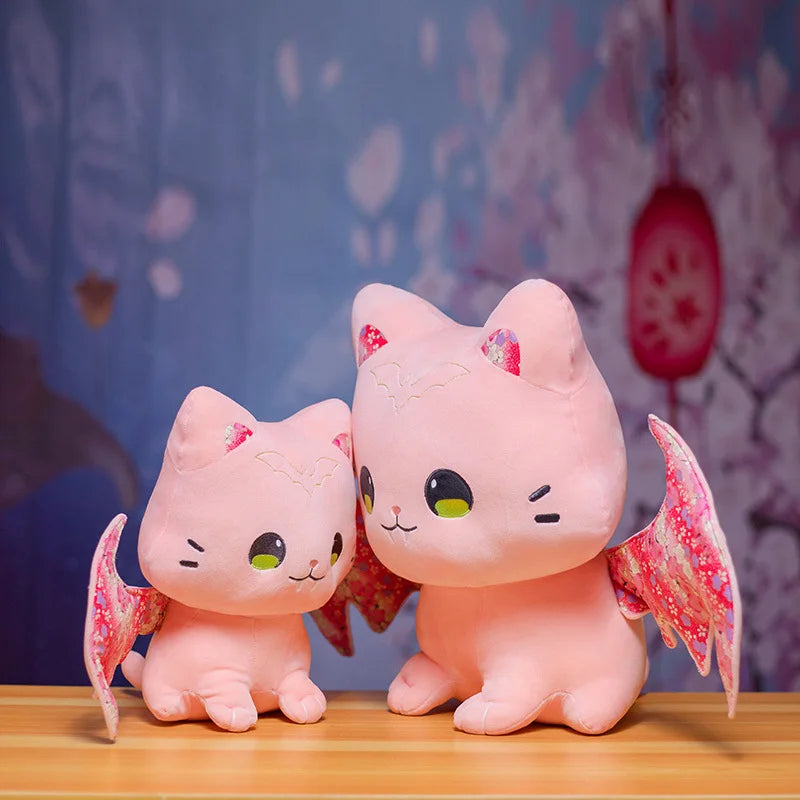 Peluches chat-chauve-souris kawaii