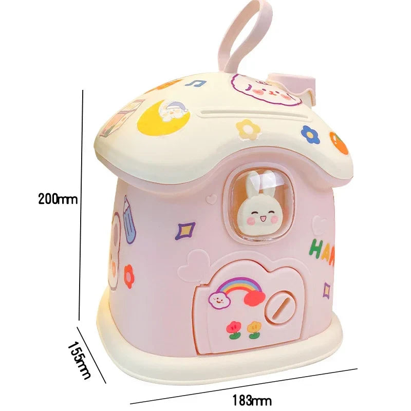 Cute Bunny House Coin Bank