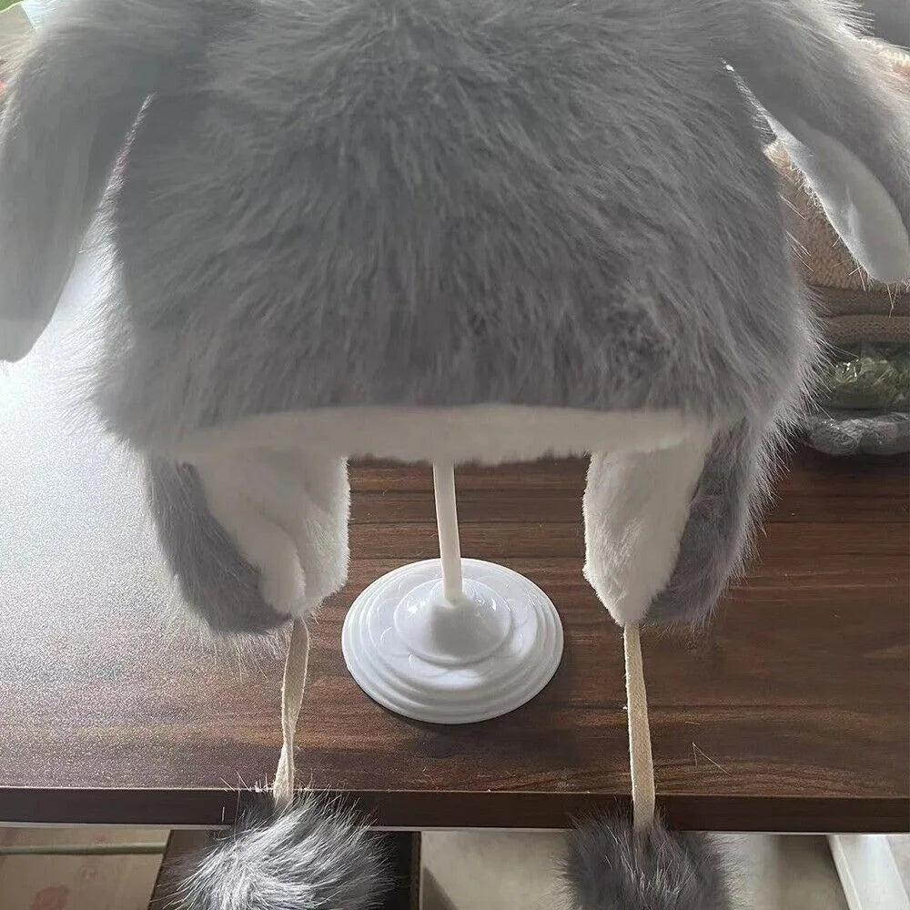 Kawaii Bunny Ears Plush Winter Hat