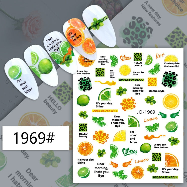 Décalcomanies Nail Art Fruits