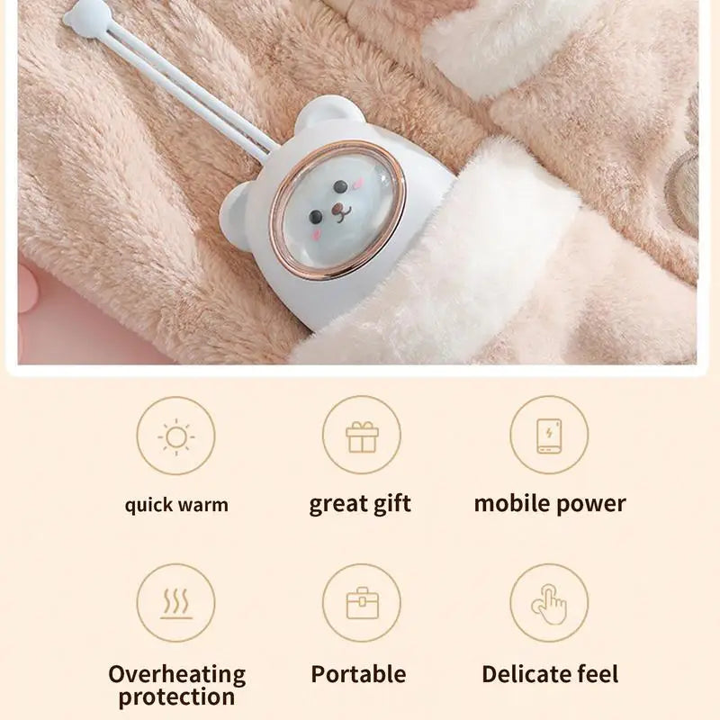 Chauffe-mains rechargeable en forme d'ours