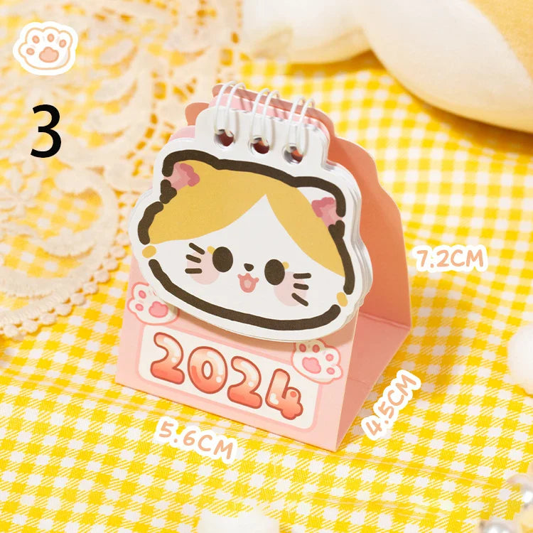 Calendrier de bureau pour chats 2024