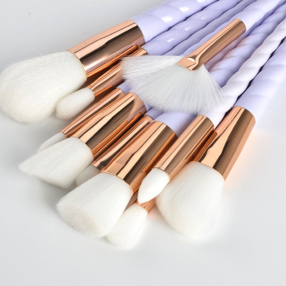 10 pinceaux de maquillage licorne