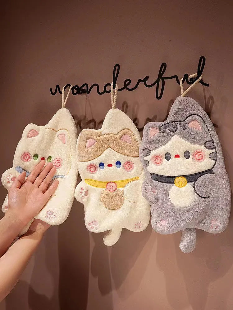 Toallas de mano con forma de gato