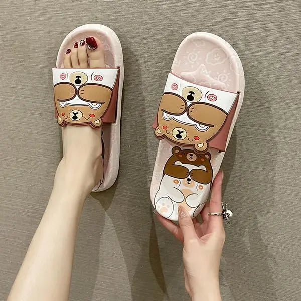 Chaussons ours en peluche
