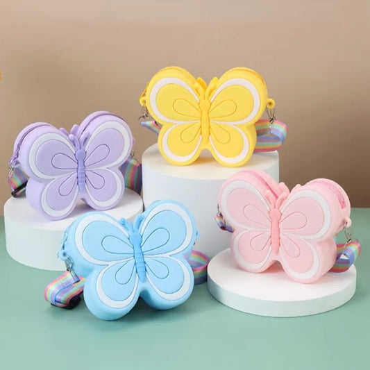 Sacs à bandoulière papillon en silicone pour enfants