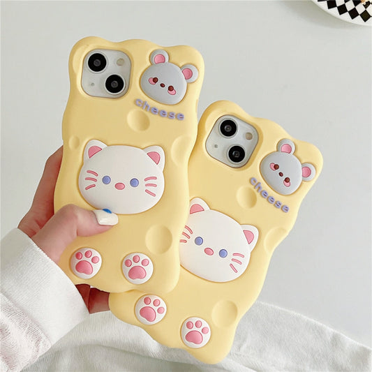 Coque iPhone Cheese Cat & Mouse