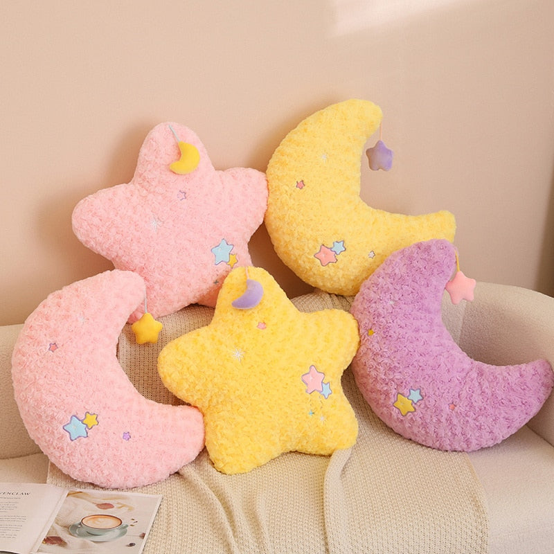 Oreillers en peluche Lune et Étoile