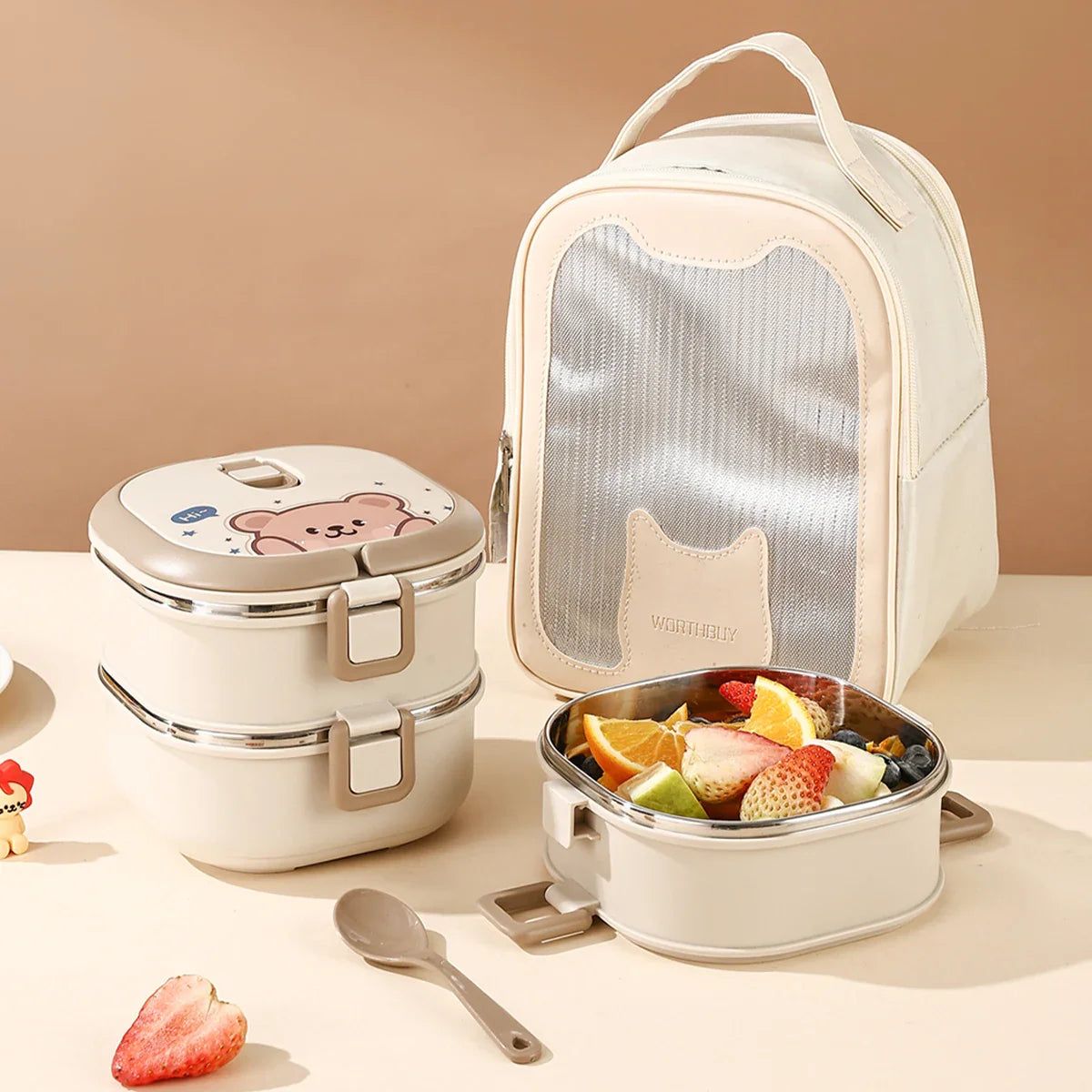 Cajas bento apilables de acero inoxidable