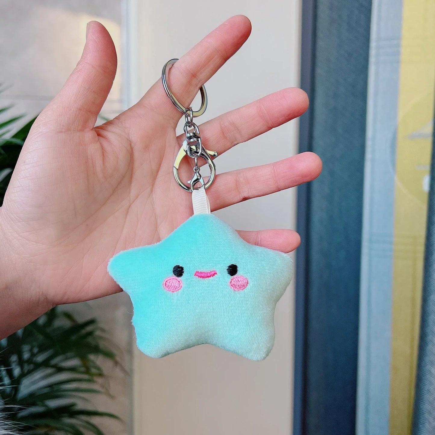 Porte-clés pendentif en peluche étoile kawaii