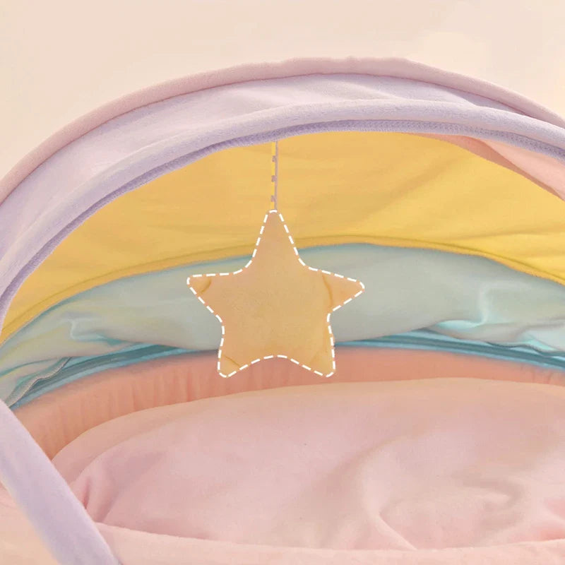 Lit pour chat arc-en-ciel pastel